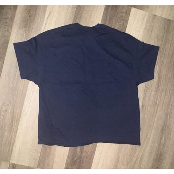 Gildan Ultra Cotton T-Shirt 3XL Navy Blue Short Sleeve Crew Neck - Picture 6 of 7